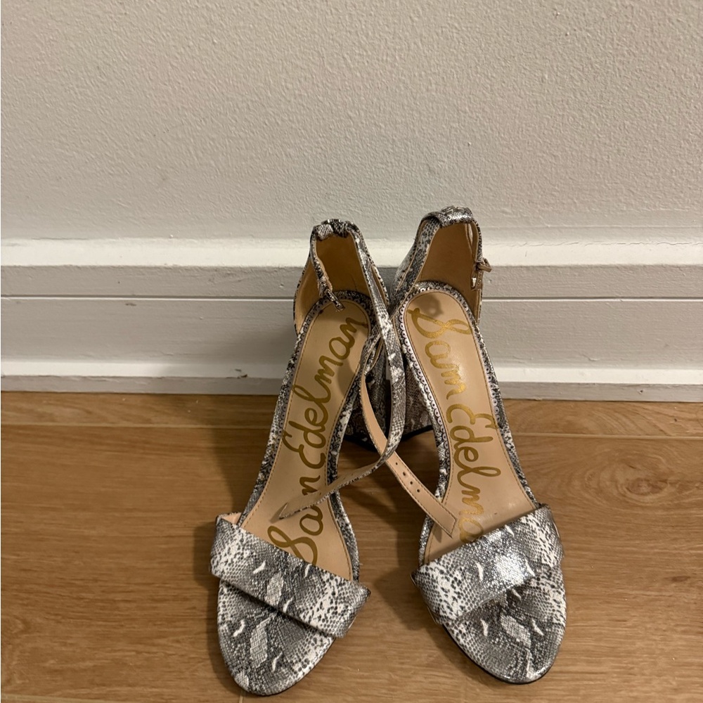 Sam Edelman Metallic Snakeskin Heels